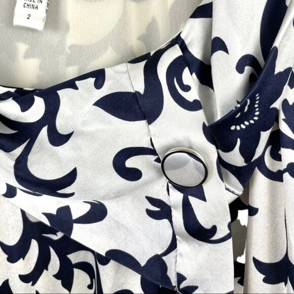 Diane Von Furstenberg Vintage Damask Porcelain Print Silk Dress Size 2 - Picture 7 of 7